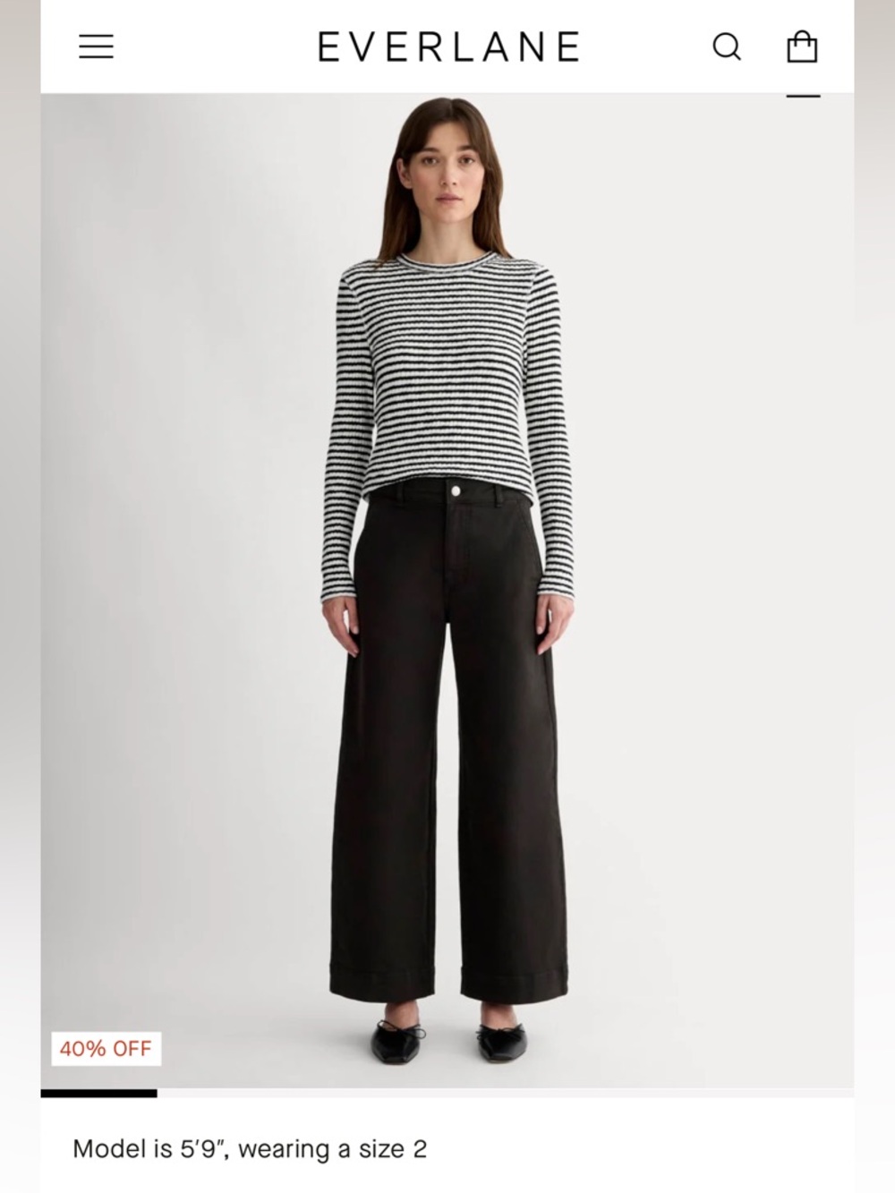 Everlane Black Wide-Leg High-Rise Jeans